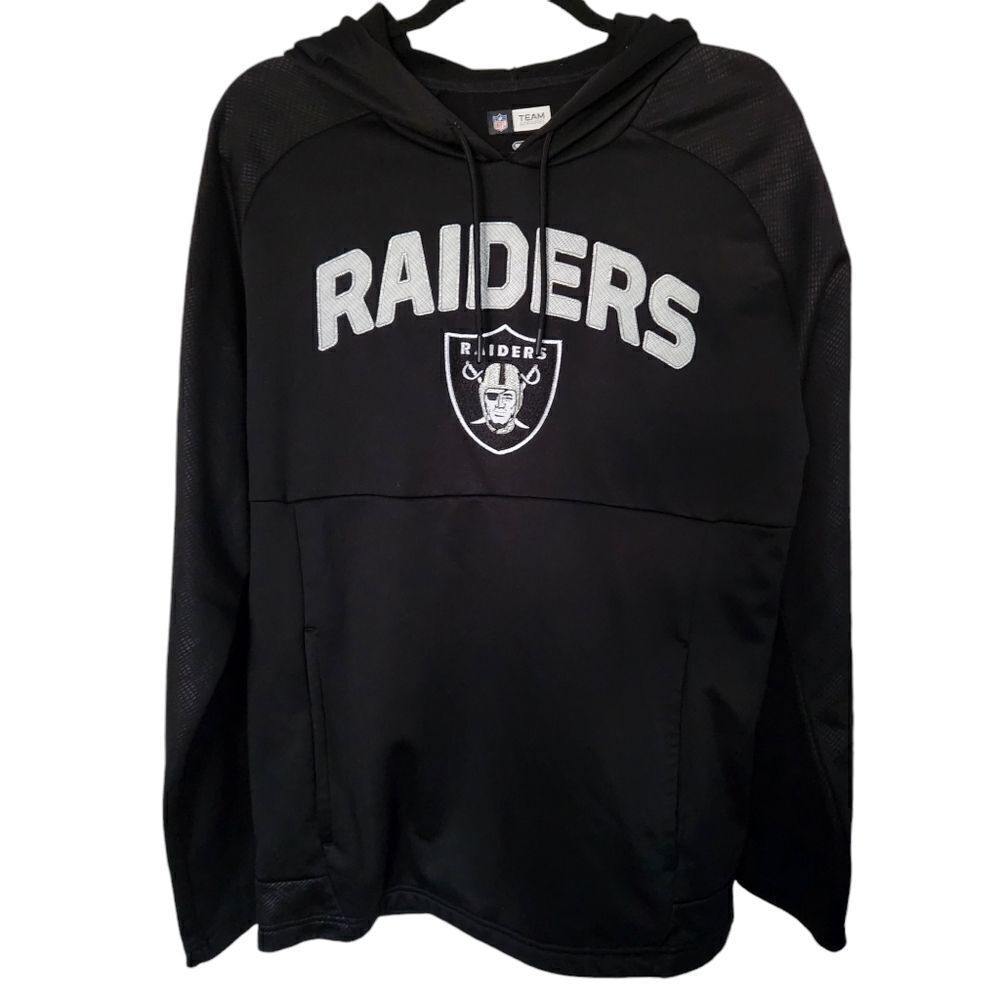 NFL Team Apparel Womens Hooded Long Sleeve Raiders Sweatshirt Medium